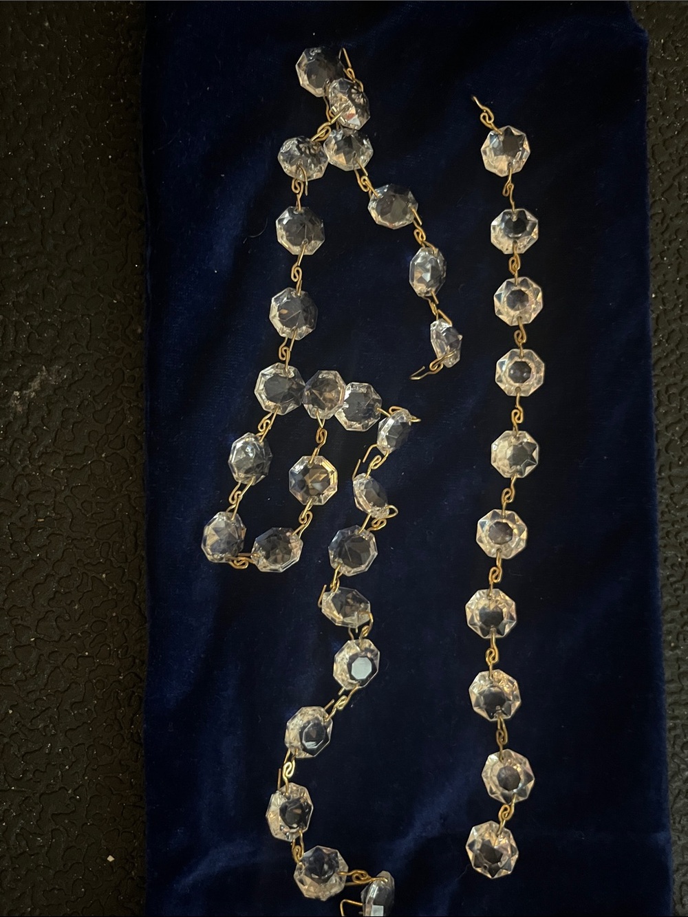 35pc  Chandelier Octagonal Crystals 1.25cm Strand or Upcycling, Crafts, Jewelry